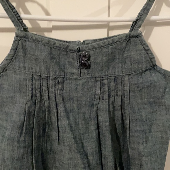 Gap Kids S 6 7 Chambray Romper blue shorts vacation tie stays put sturdy - Picture 3 of 9